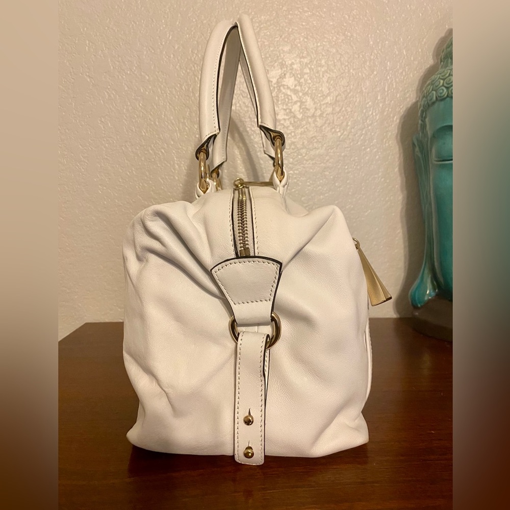 CROMIA Pure White Leather BAG PURSE SATCHEL - Brand NEW - GORGEOUS *TAKE A LOOK* - Picture 4 of 16